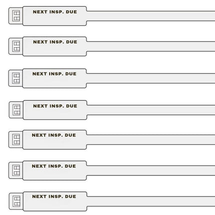 12 Inch Next Inspection Due Rig Tag - 100 Pack