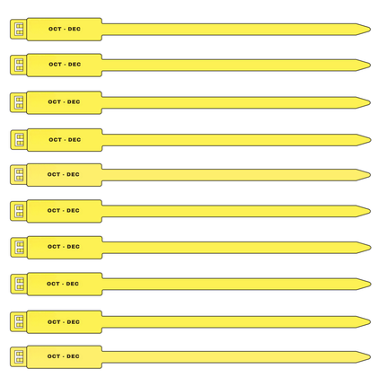 7 Inch Quarterly Inspection Rig Tag - 400 Pack