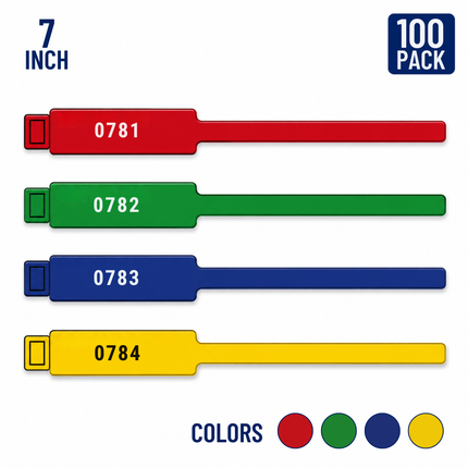 7 Inch Numbered Rig Tag - 100 Pack