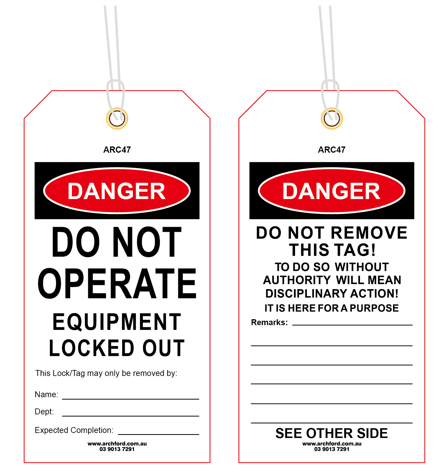 Do Not Operate - Equipment Lockout Out