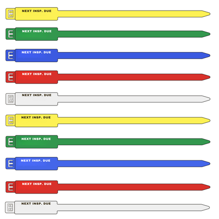 7 Inch Next Inspection Due Rig Tag - 100 Pack