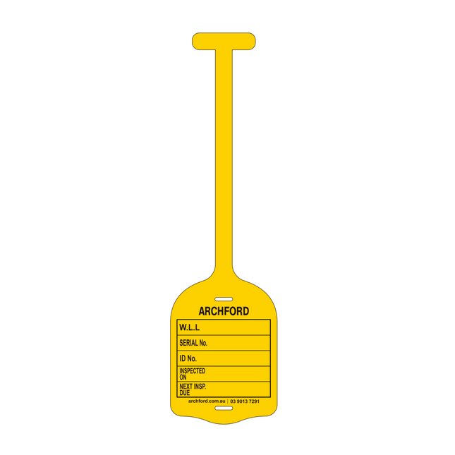 Archford Lifting & Rigging Rubber Tag
