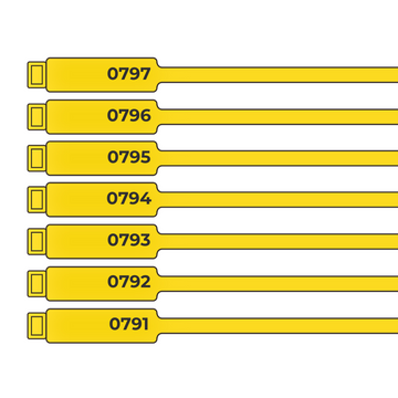 7 Inch Numbered Rig Tag - 100 Pack