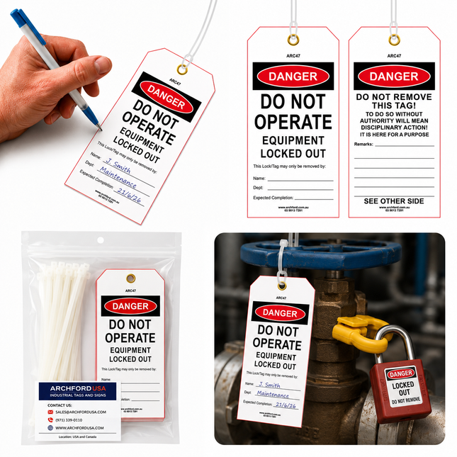 Equipment Locked Out Tearproof Poly Tag