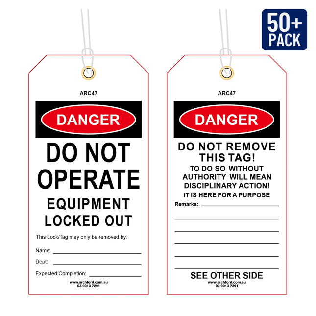 Equipment Locked Out Tearproof Poly Tag