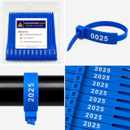 7 Inch Numbered Rig Tag - 100 Pack