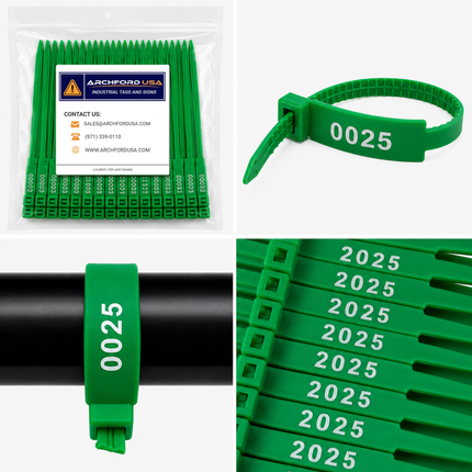 7 Inch Numbered Rig Tag - 100 Pack