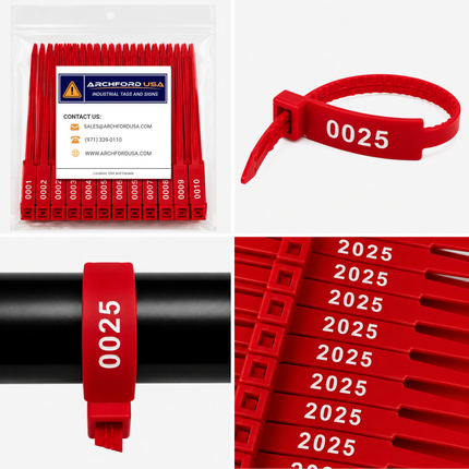 7 Inch Numbered Rig Tag - 100 Pack