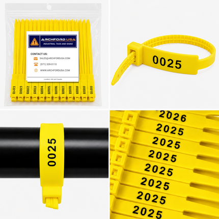 7 Inch Numbered Rig Tag - 100 Pack