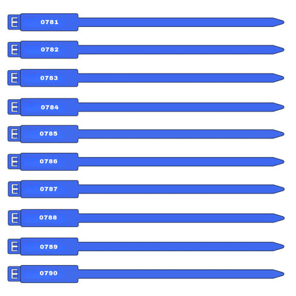 7 Inch Numbered Rig Tag - 100 Pack