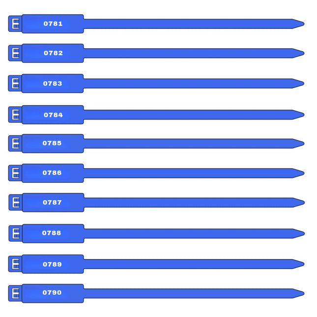 7 Inch Numbered Rig Tag - 100 Pack