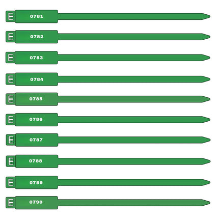 7 Inch Numbered Rig Tag - 100 Pack