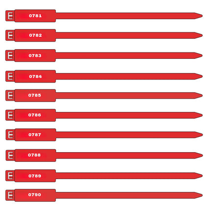7 Inch Numbered Rig Tag - 100 Pack