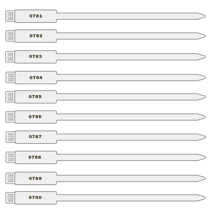 7 Inch Numbered Rig Tag - 100 Pack