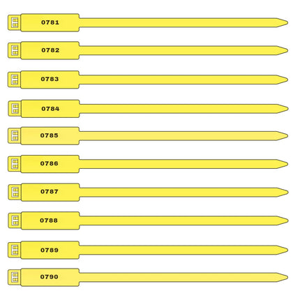 7 Inch Numbered Rig Tag - 100 Pack