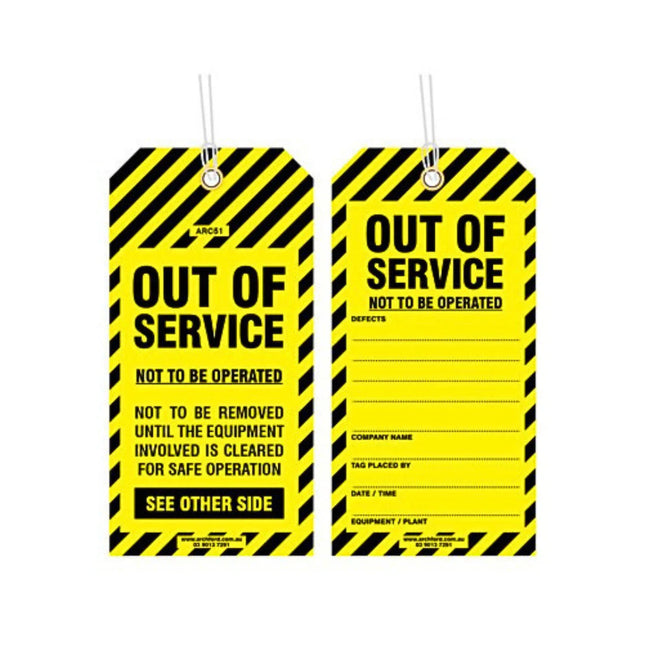 Out of Service Tearproof Poly Tag