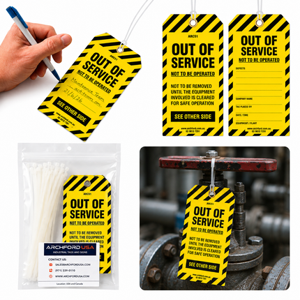 Out of Service Tearproof Poly Tag