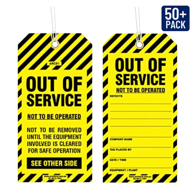 Out of Service Tearproof Poly Tag