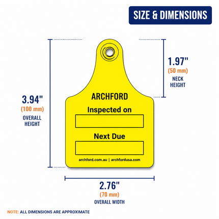 Next Inspection Rubber Tag