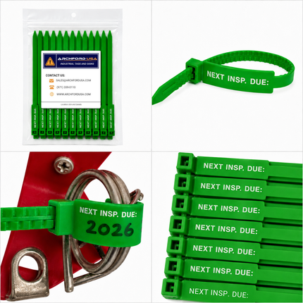 12 Inch Next Inspection Due Rig Tag - 100 Pack