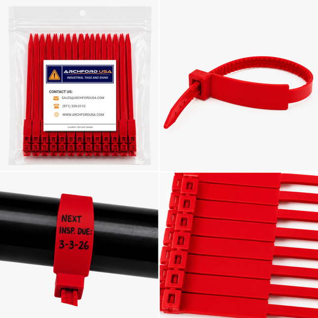 7 Inch Blank Inspection Rig Tag - 100 Pack