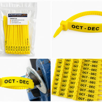 7 Inch Quarterly Inspection Rig Tag - 100 Pack