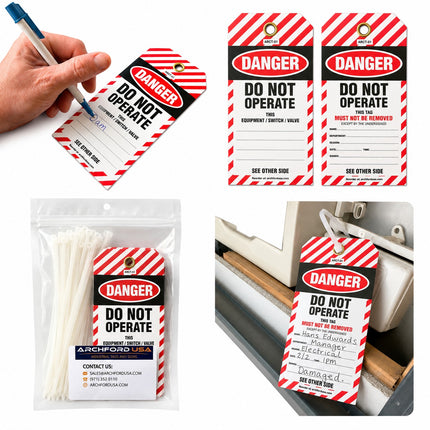 Do Not Operate Tearproof Poly Tag