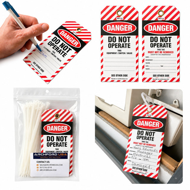 Do Not Operate Tearproof Poly Tag