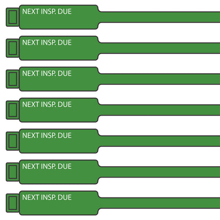 Green 300mm inspection tags 