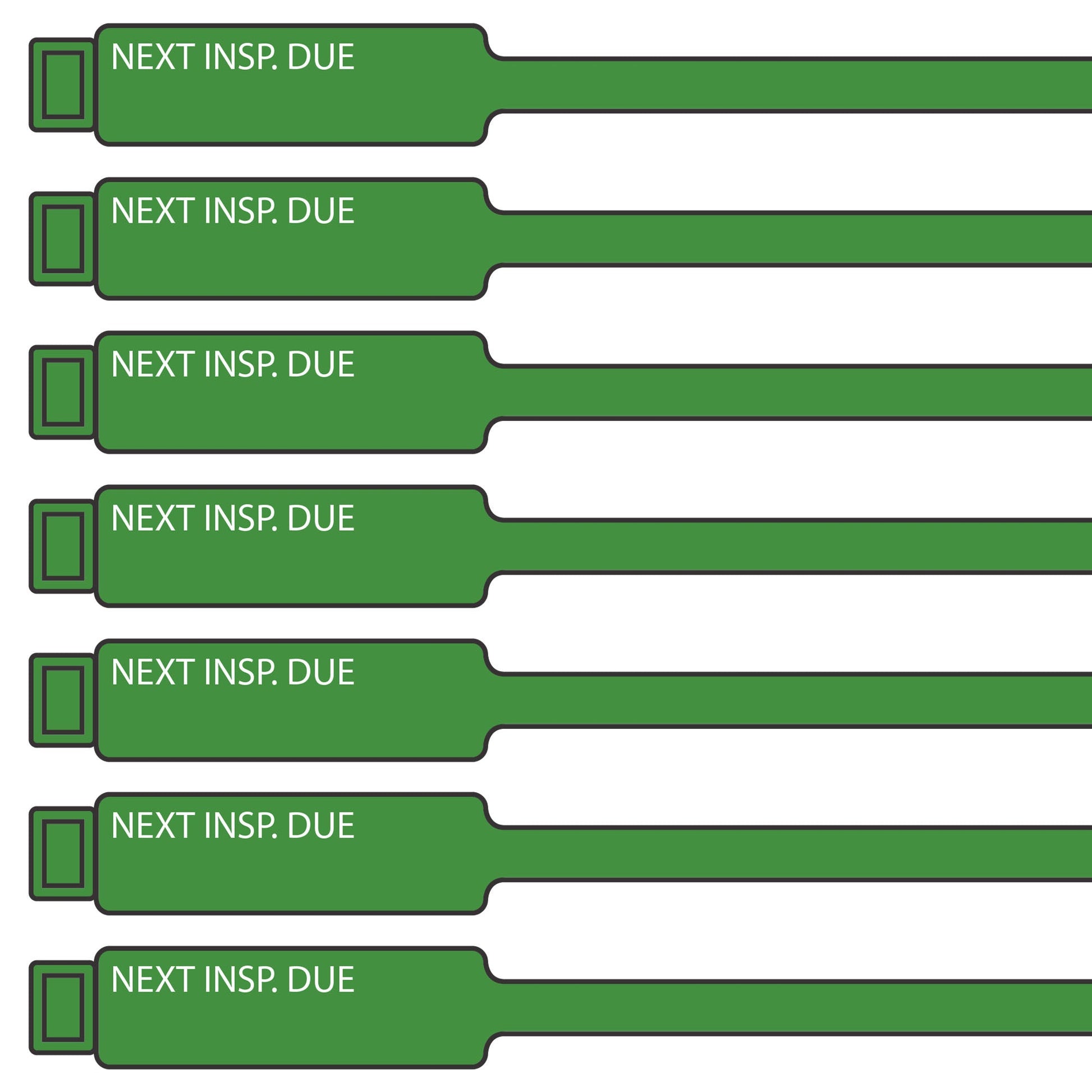 Green 300mm inspection tags 